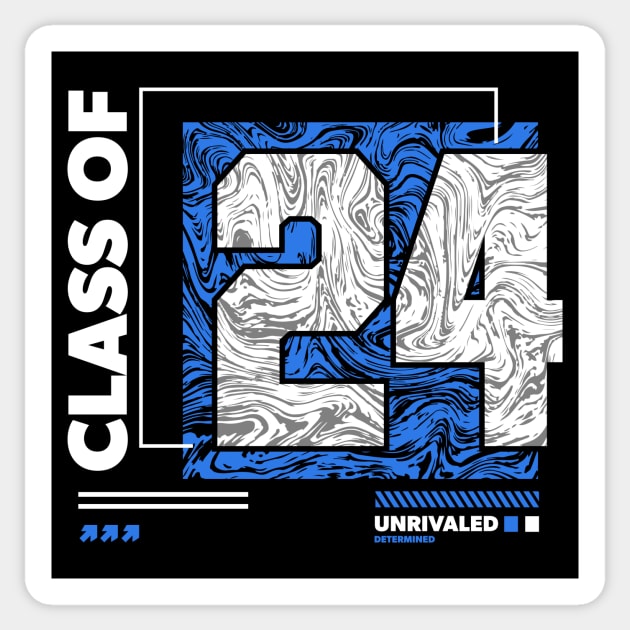 Class of 2024 Urban Streetwear // Graduation Class of '24 Blue Sticker by SLAG_Creative